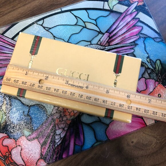 GUCCI GG Vintage Gold Tone Key Chain w Box - Picture 4 of 9